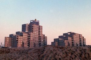 Den Haag Sandcastles blue hour cinestill 400d